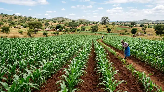 A healthy, moisture-retaining Zimbabwean smallholder field